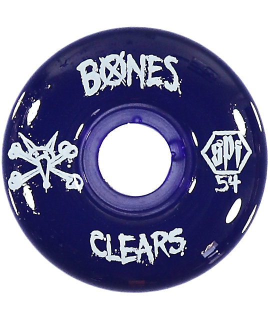 Bones SPF Clear Purple 54mm Skateboard Wheels Zumiez