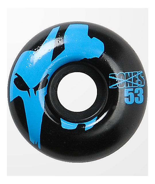 Bones Strobe Black & Blue 53mm Skateboard Wheels Zumiez