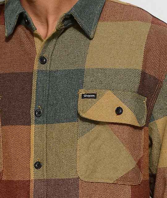 brixton bowery flannel rust