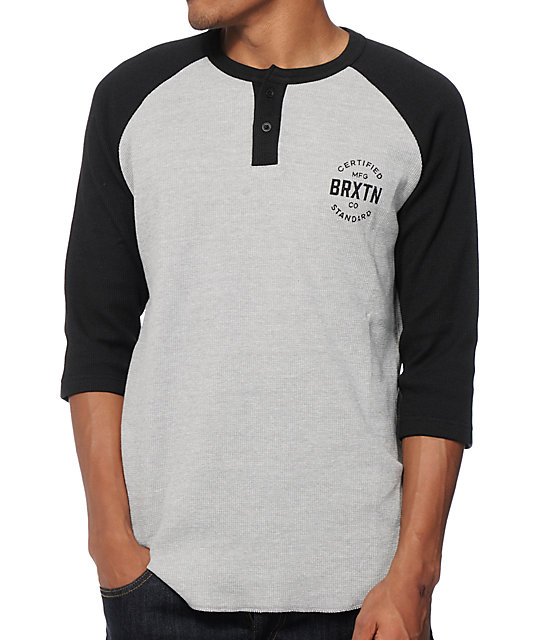 Brixton Cane Thermal Henley Baseball TShirt