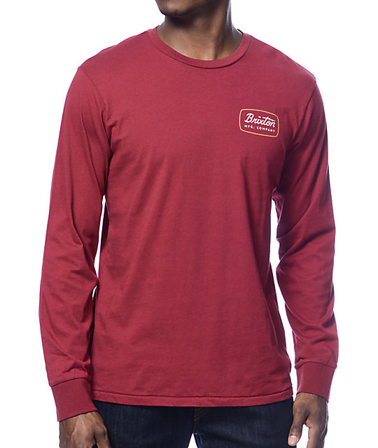 Brixton Jolt Burgundy Long Sleeve TShirt Zumiez