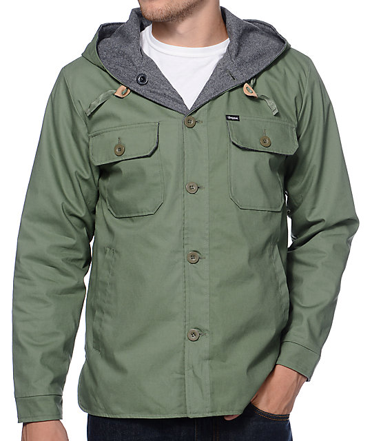 Brixton Verso Charcoal & Green Reversible Jacket Zumiez