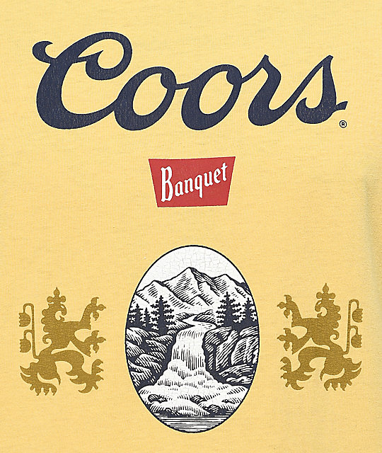 Brixton x Coors Banquet Hops Premium Buff Yellow TShirt Zumiez