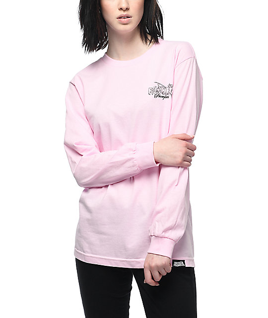 womens pink long sleeve t shirts