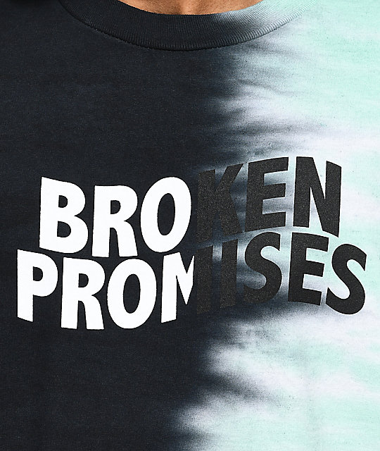 Broken Promises Wave Logo Tie Dye & Black Long Sleeve TShirt Zumiez