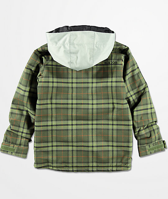 Burton Boys Uproar Forest Night Jackson Plaid 5K Snowboard Jacket Zumiez