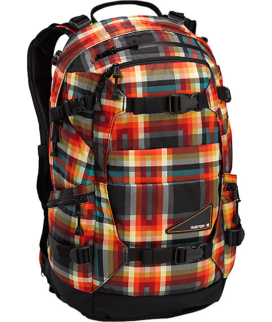 burton plaid backpack