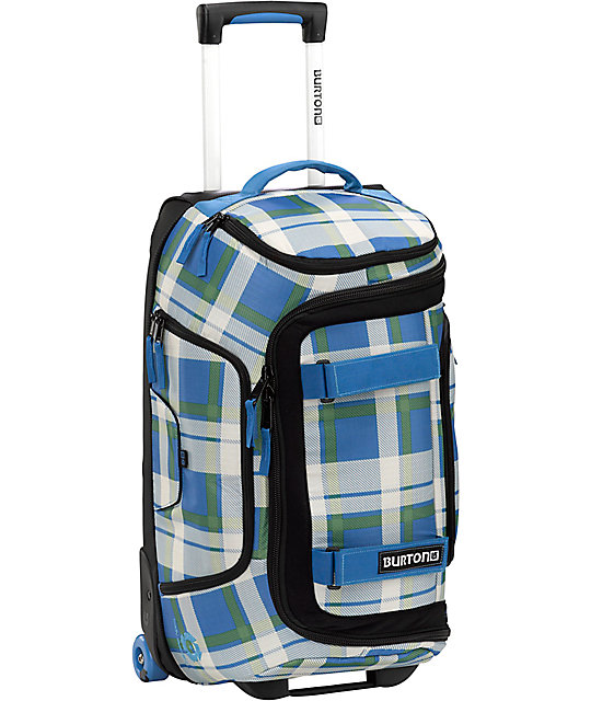 Burton Tech Light 21 Green & Blue Plaid CarryOn Roller Bag Zumiez