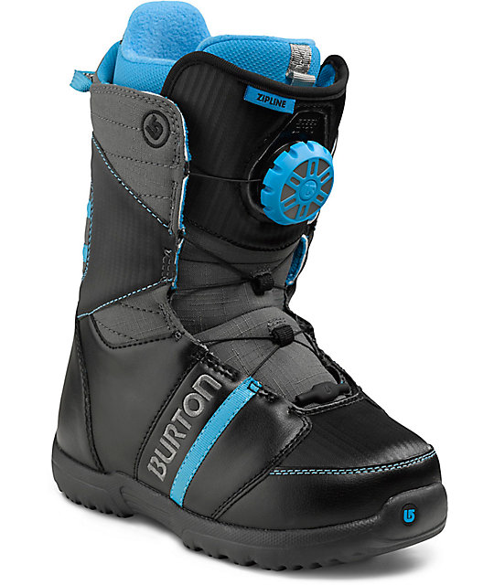 Burton Zipline Black & Blue Kids Snowboard Boots | Zumiez