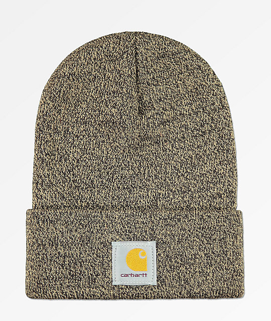 Carhartt Watch Dark Brown & Sand Stone Beanie Zumiez