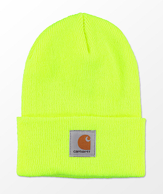 Carhartt Watch Lime Green Cuff Beanie Zumiez
