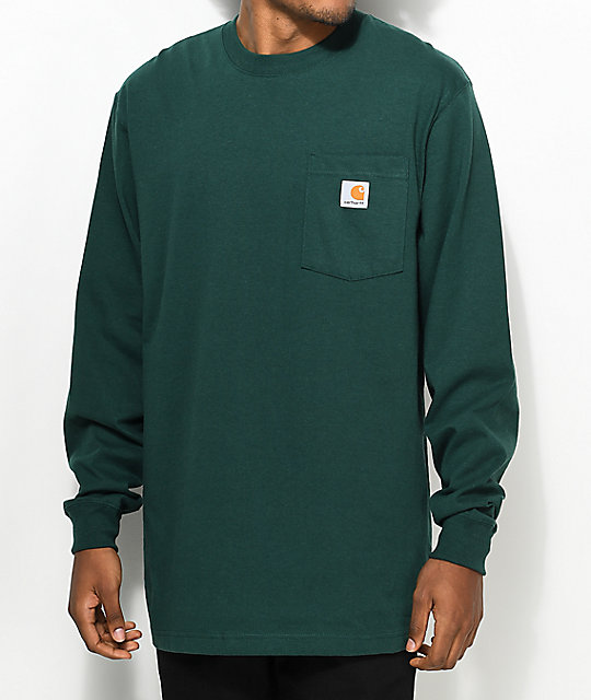 hunter green long sleeve t shirt