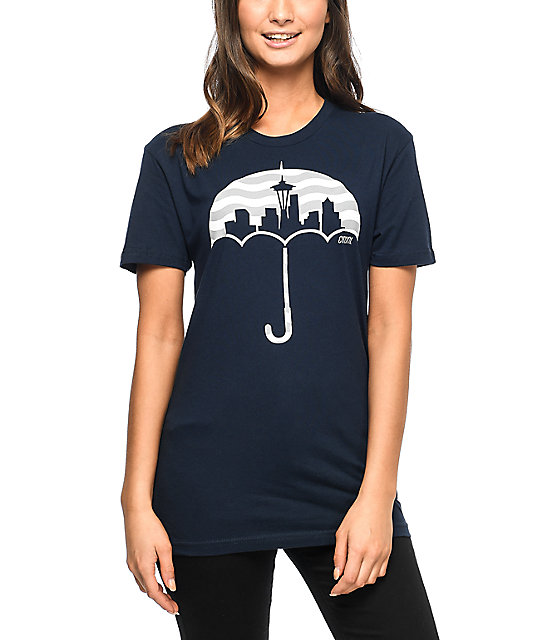 Casual Industrees Umbrella Wavy Navy TShirt Zumiez