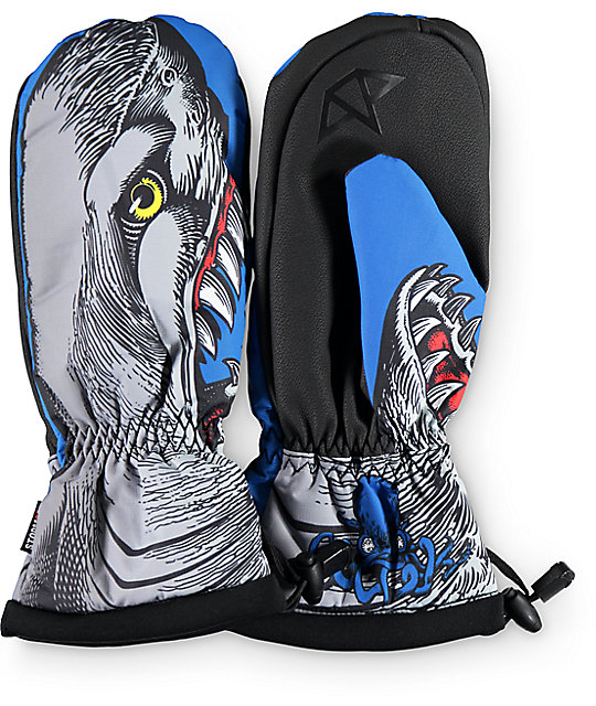 Celtek Bitten By A Mitten Shark Snowboard Mittens Zumiez