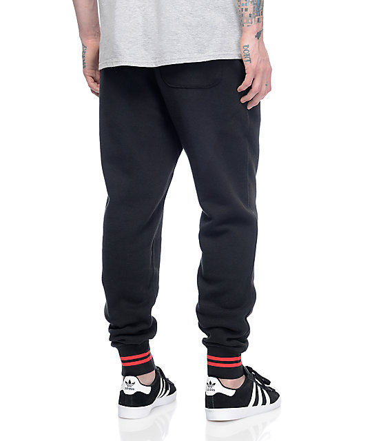 black and red jogger pants