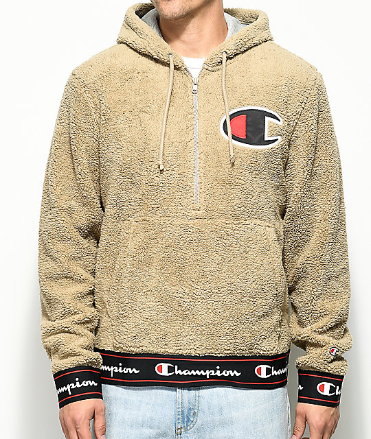 Champion sherpa khaki hoodie hotsell