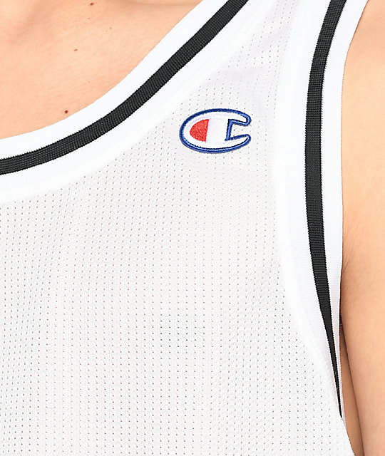 Champion White Basketball Jersey Tank Top Zumiez