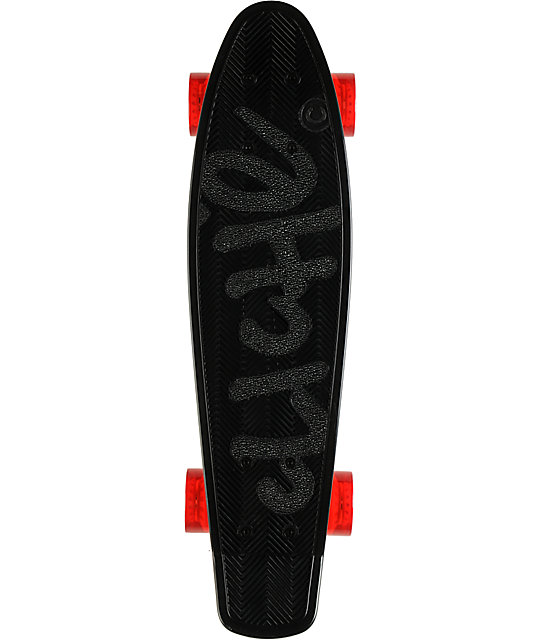 Cliche Trocadero Black & Red 22.5" Mini Cruiser Skateboard Zumiez