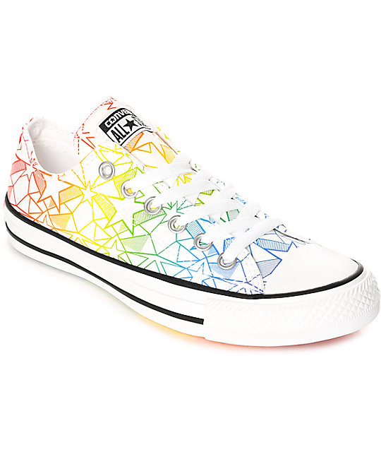 Converse Ctas Ox Pride Pack White And Multi Colored Shoes 0620