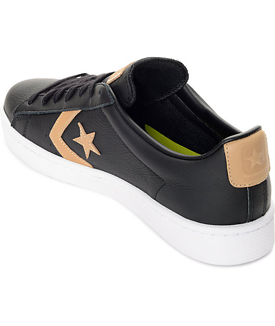 converse low tan black