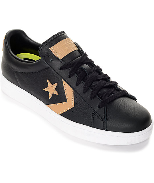 converse low tan black