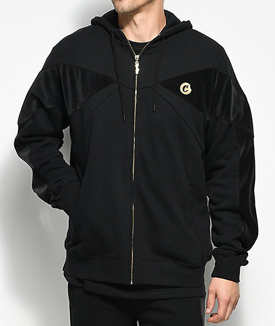 Cookies 24 Karat Velour Black Zip Up Hoodie Zumiez