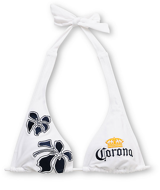 white halter bikini top