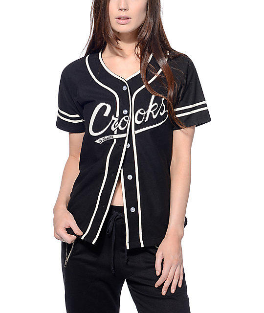 black baseball jersey womens