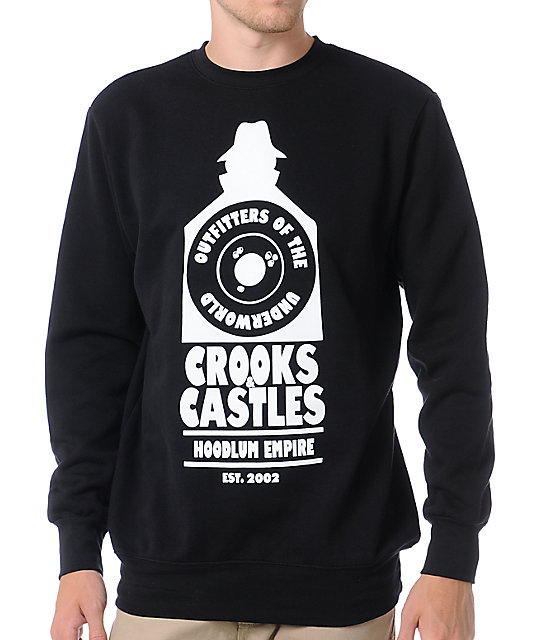 Crooks and Castles Hoodlum Empire Black Crew Neck Sweatshirt Zumiez