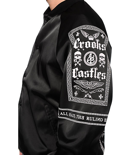 Crooks and Castles Ruling Elite Black Baseball Jacket Zumiez