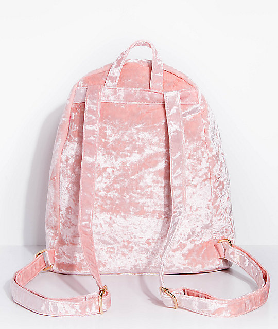 Crushed Velvet Light Pink Backpack Zumiez