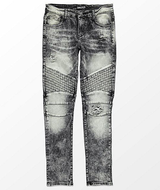 black acid wash jeans women's