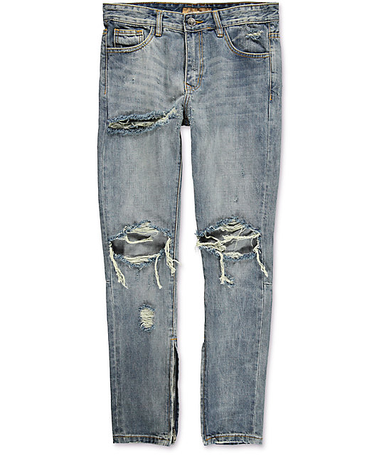 stone wash ripped jeans
