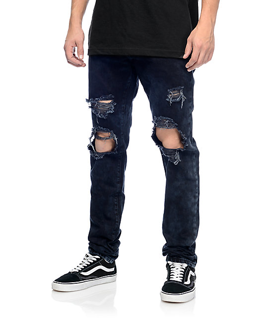 black ripped jeans straight leg