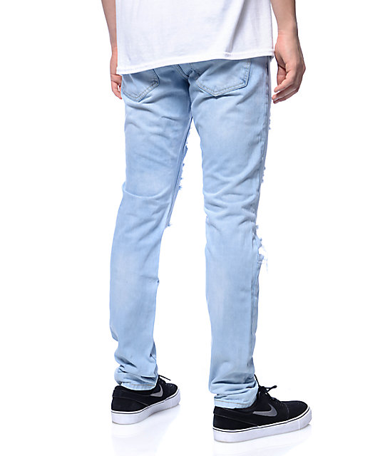 light blue faded jeans