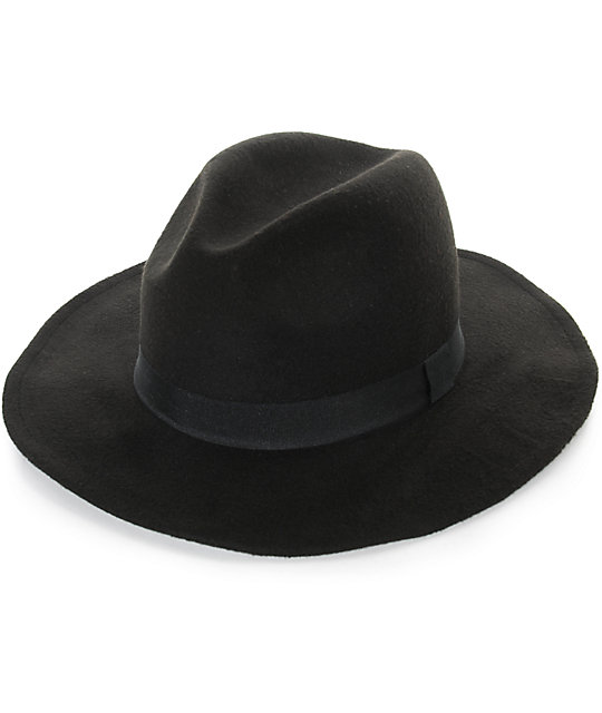D&Y Black Felt Panama Hat