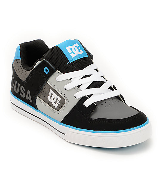 DC Boys Pure Grey, Black, & Blue Skate Shoes at Zumiez PDP DC Boys Pure Grey, Black, & Blue Skate Shoes at Zumiez PDP
