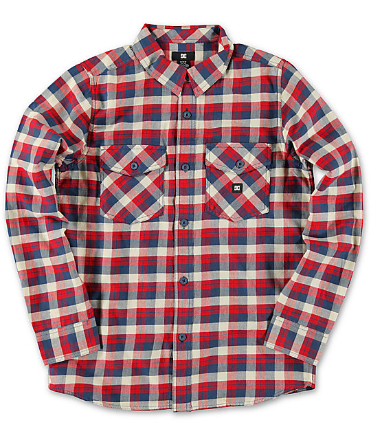 DC Boys Red Long Sleeve Flannel Shirt Zumiez