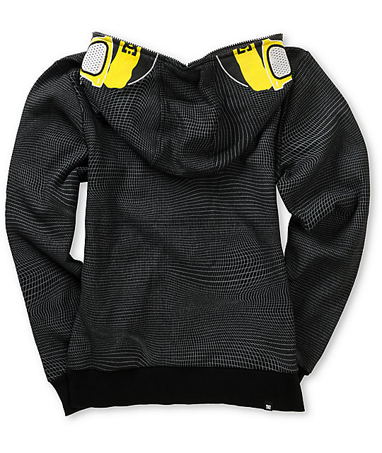 DC Boys Trainer Skull Black Full Zip Face Mask Hoodie Zumiez