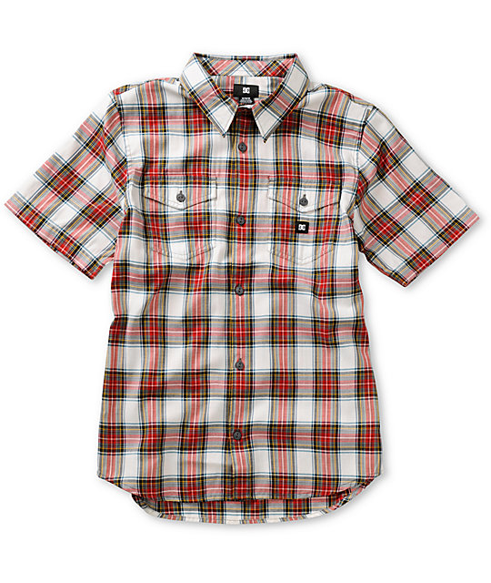 red and white button up shirt mens