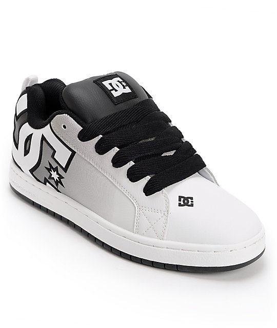 DC Court Graffik SE Black & White Print Skate Shoes | Zumiez