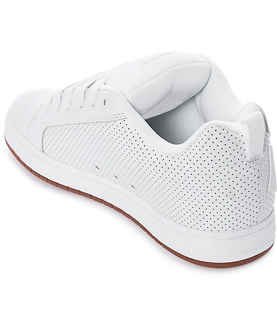 DC Court Graffik White, White & Gum Skate Shoes Zumiez