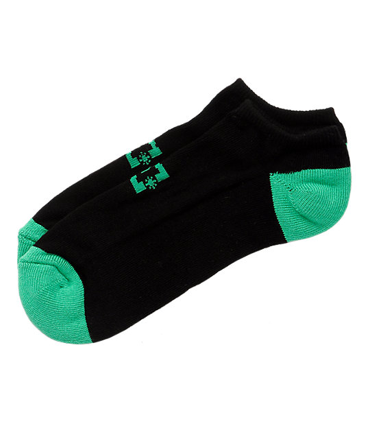 DC Pickup Black & Green Ankle Socks
