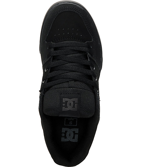 DC Pure All Black Skate Shoes Zumiez