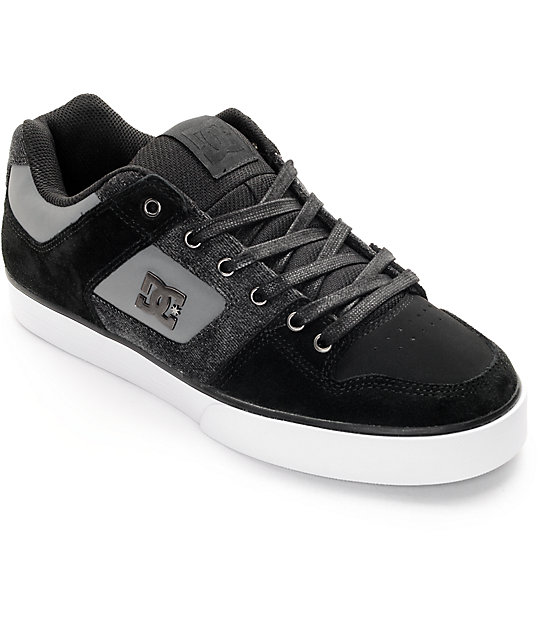 DC Pure SE Black & Destroyed Wash Skate Shoes