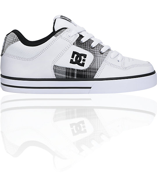 DC Pure XE White & Black Skate Shoes Zumiez