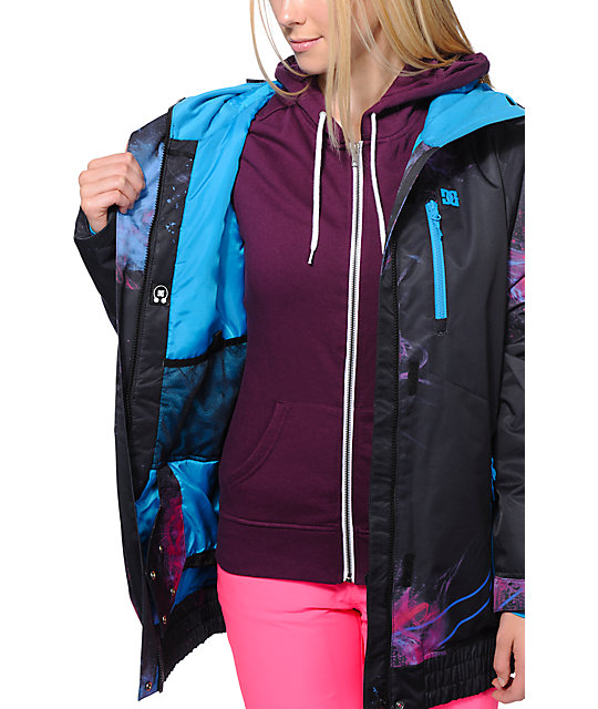 DC Riji Black Print 10K Snowboard Jacket Zumiez