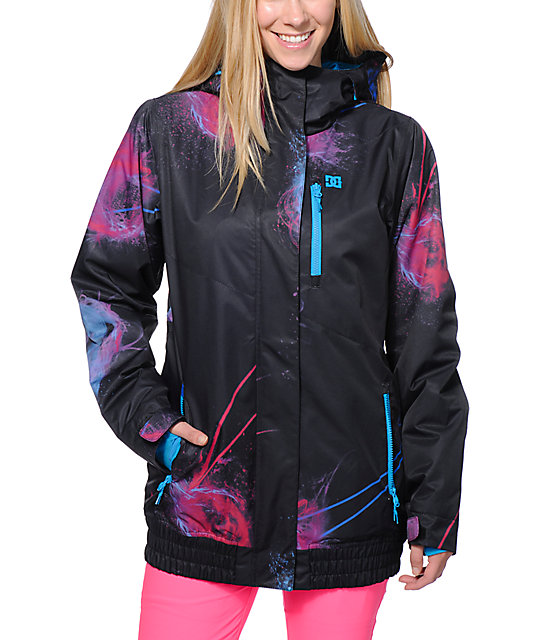 DC Riji Black Print 10K Snowboard Jacket Zumiez