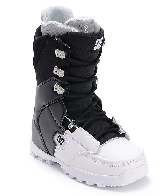 DC Rogan Black & White Snowboard Boot Zumiez