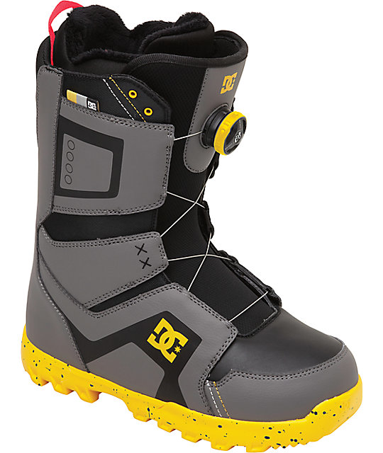 DC Scout Grey & Yellow Snowboard Boots Zumiez